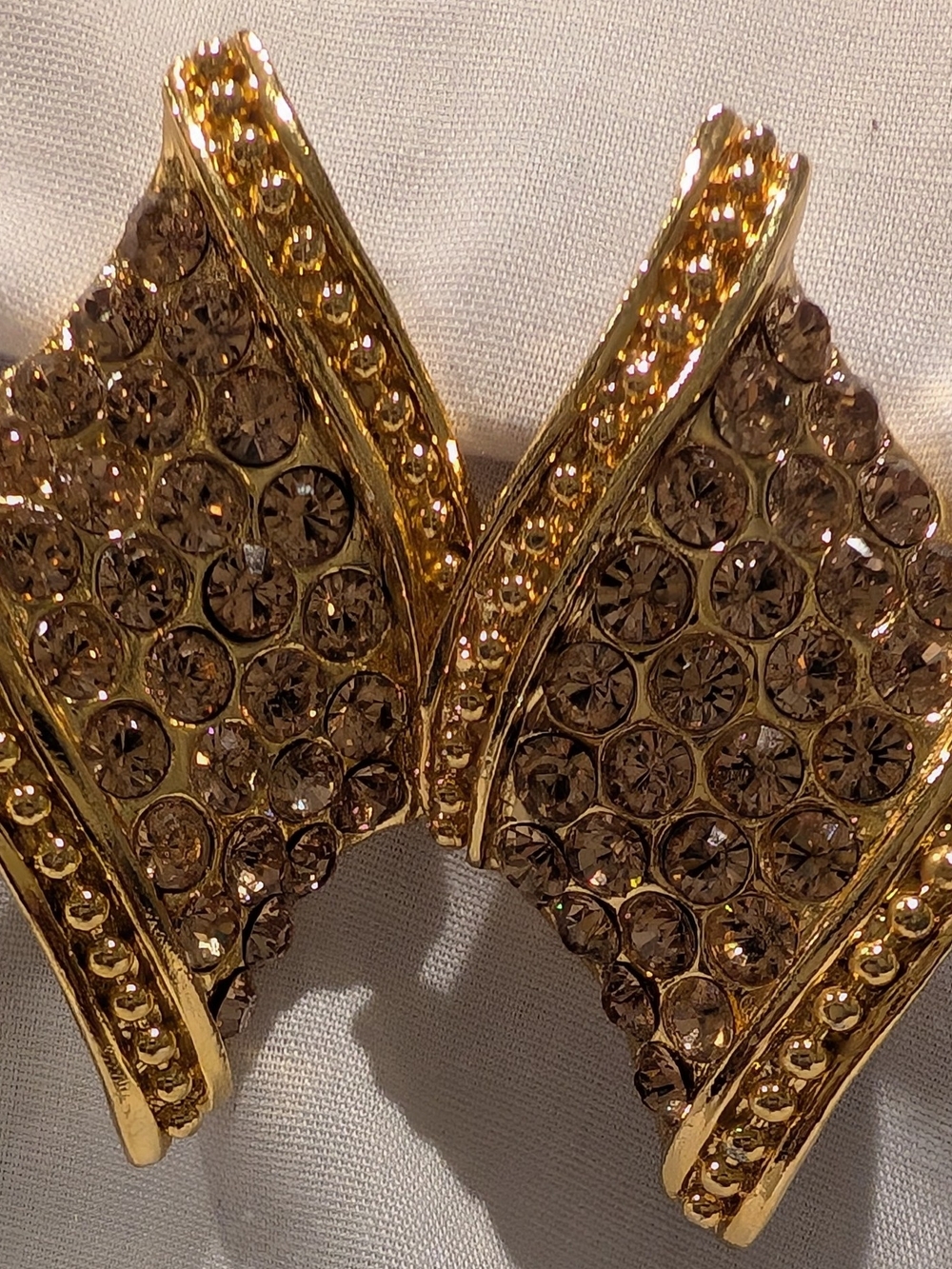 Gold Crystal Statement Earrings - Unbranded